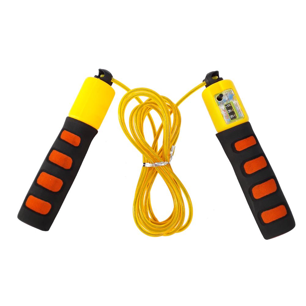 Salta Soga Con Contador Color Amarillo Con Negro